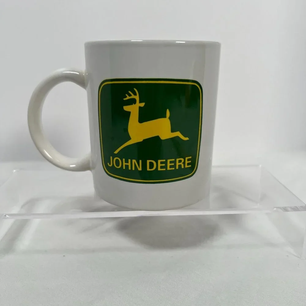John Deere mug-white coffee mug with John‎ Deere logo on both sides